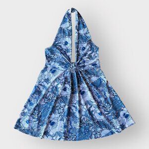 Blue Floral Halter Mini Dress or blouse